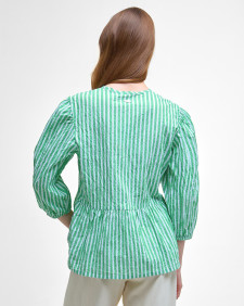 Daison Striped Blouse Kelly Green Stripe