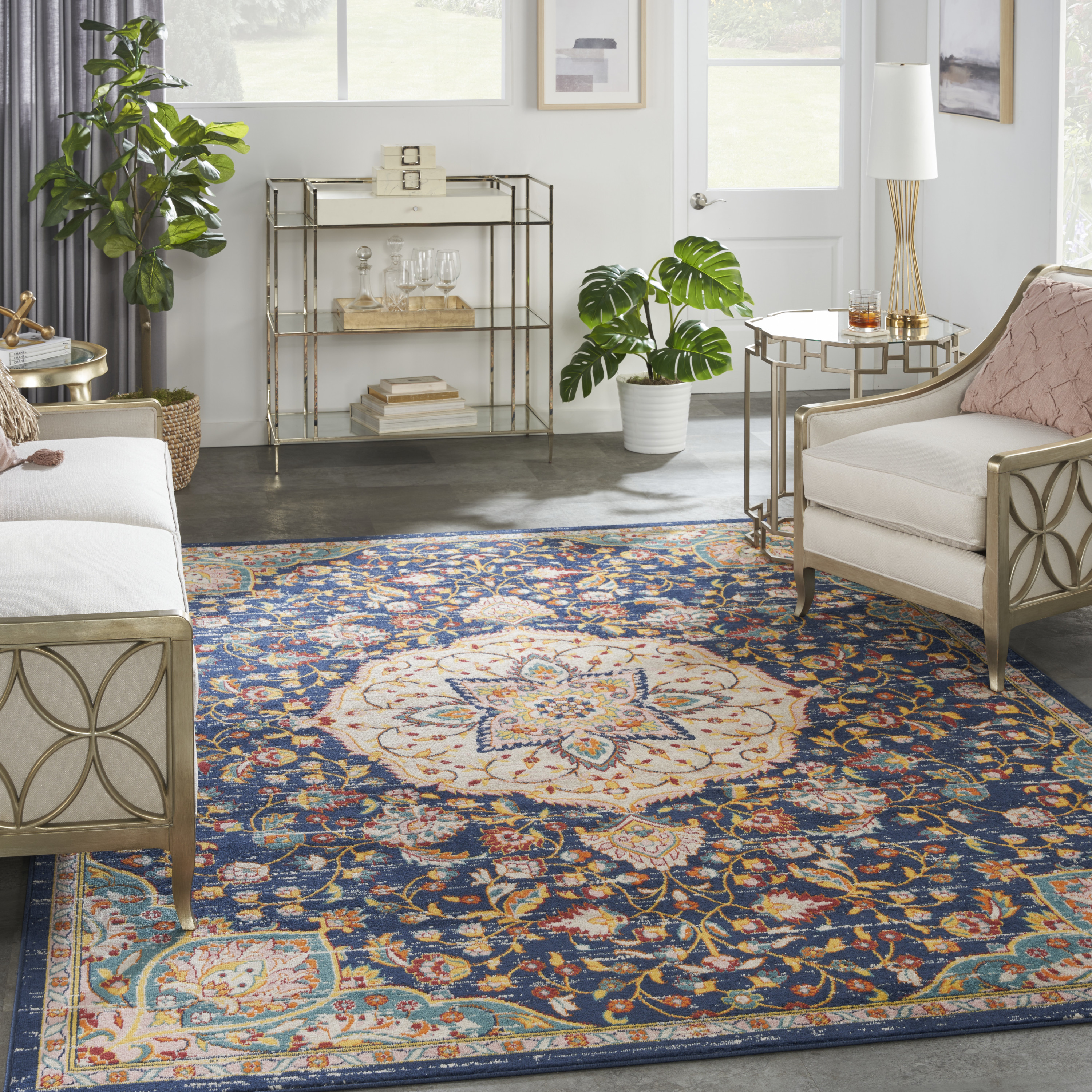 Nourison Passion 8' x 10' Navy Multicolor Transitional Indoor Rug