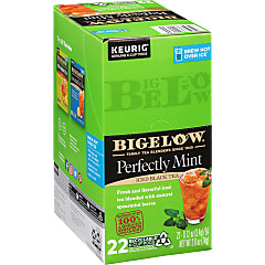 Bigelow Perfectly Mint Iced Tea Brew Over Ice K-Cup® pods - Case of 4 Boxes Total of 88 K-Cup® pods