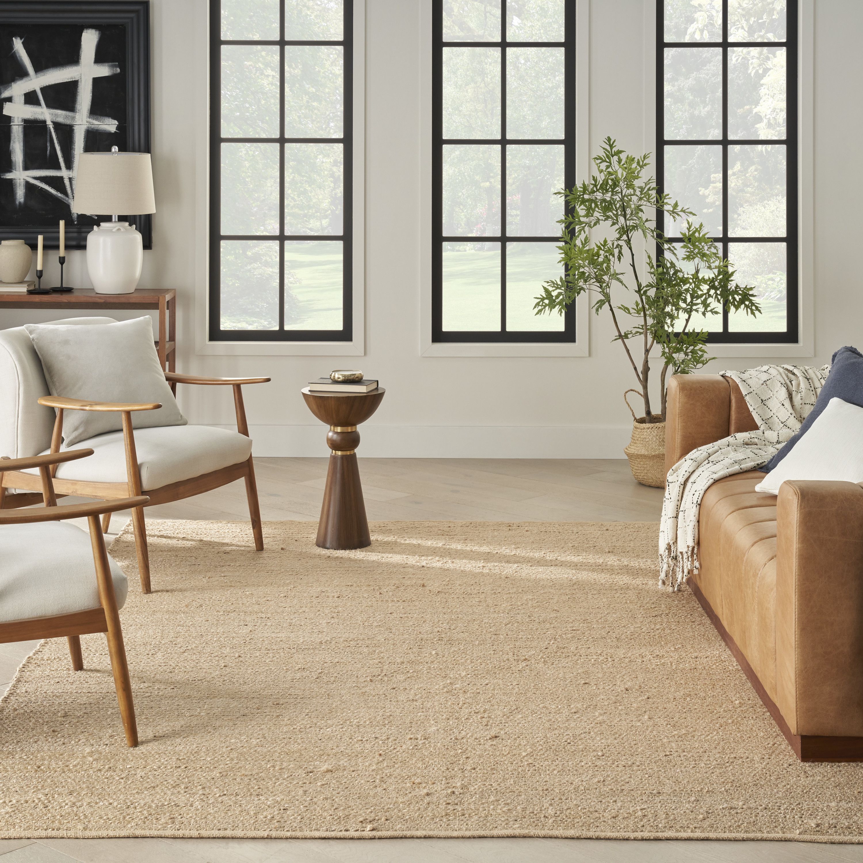 Nourison Natural Jute 8' x 10' Bleached Farmhouse Indoor Rug