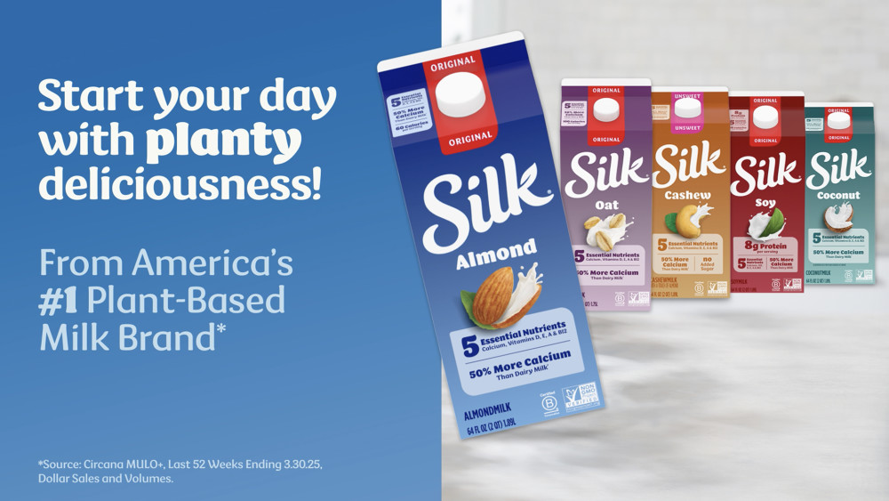 thumbnail video image 2 of Silk Dairy Free, Gluten Free, Unsweet Almond Milk, Plant Based Milk, 64 fl oz Half Gallon, 2 of 15