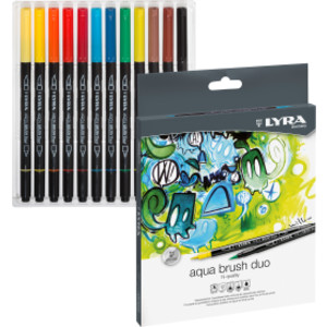 Aqua Brush Duo Art Markers, 12 Colors