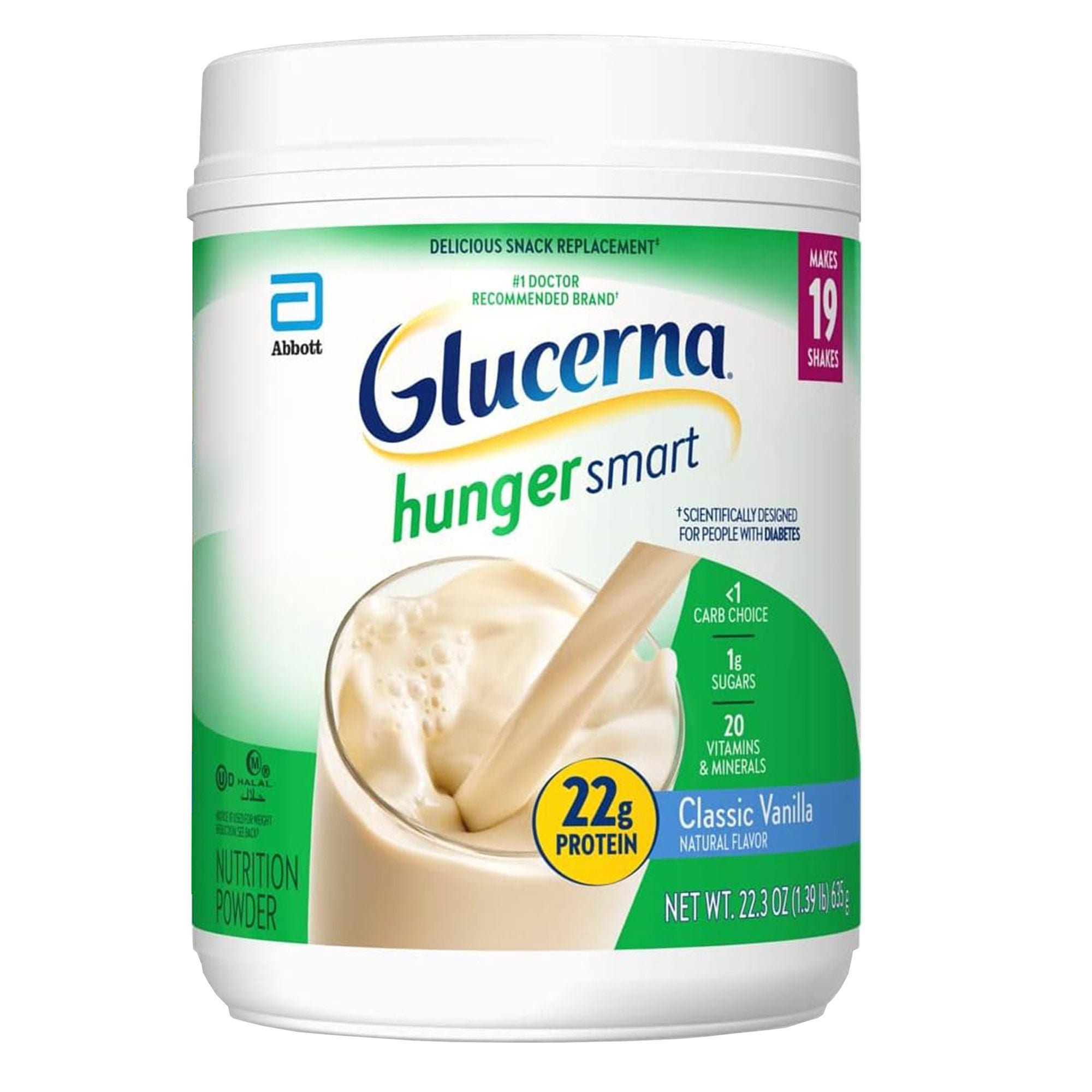 Glucerna® Hunger Smart® Snack Replacement, Vanilla, 22.3-ounce canister