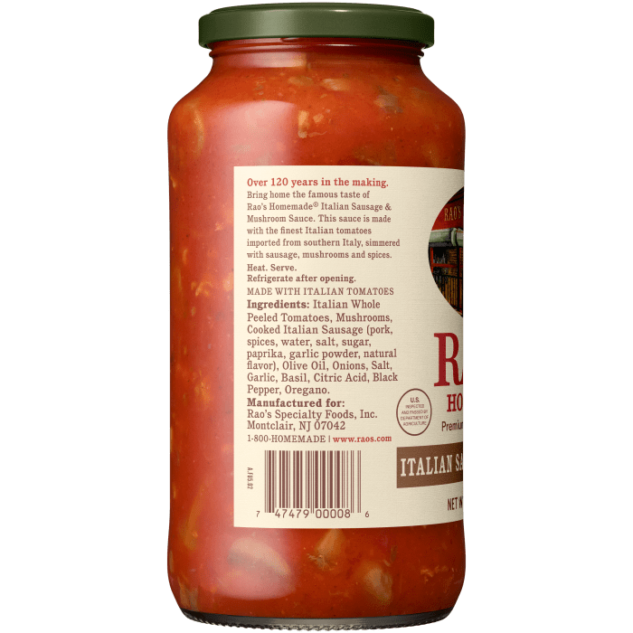 Sausage & Mushroom Sauce, 24 oz - Left Image