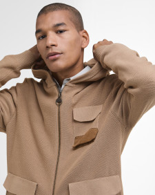 Barbour x TO KI TO Multi-Pocket Knitted Hoodie Cornstalk