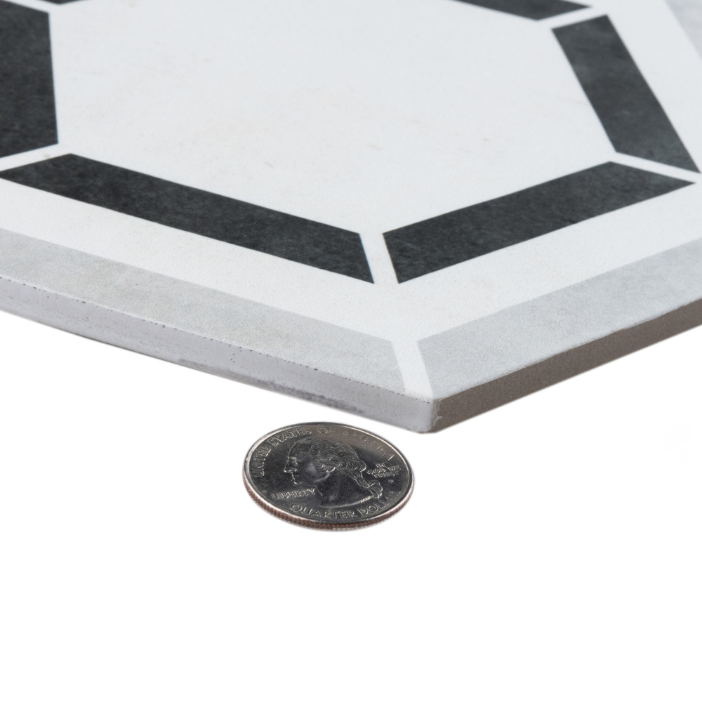 Coco Hex Geo Classic 7x8 Hexagon Porcelain Floor and Wall Digital Pattern
