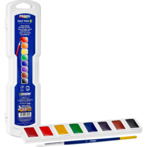 Professional Watercolors, 8-Color Half Pan Set with Brush