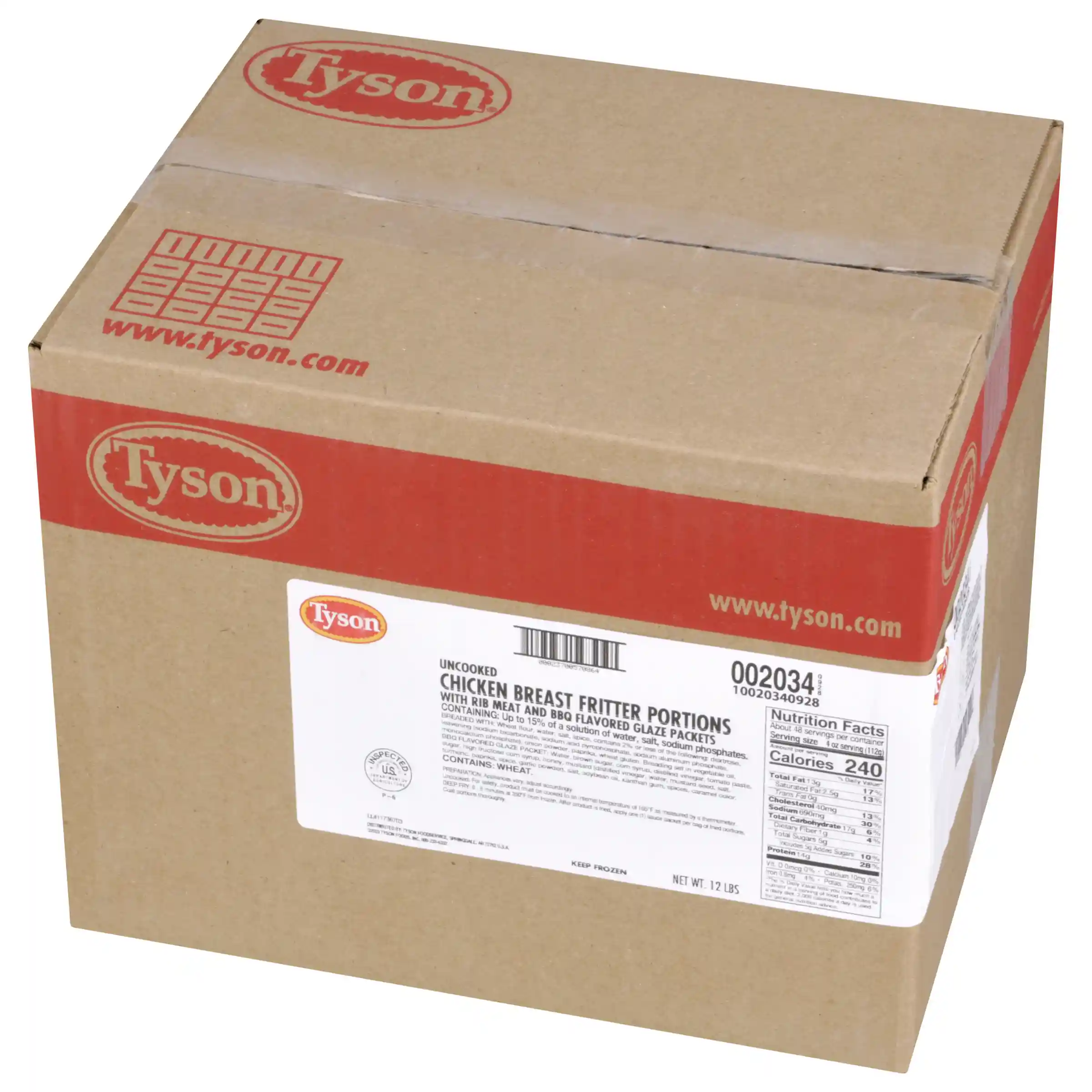 Tyson® Uncooked Chicken Breast Chunk Fritters With BBQ Flavored Glaze Packets_image_5