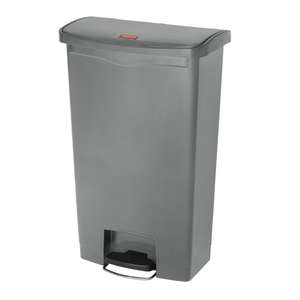 Rubbermaid Commercial, Streamline®, Step-On, 18 gal, Resin, Gray, Rectangle, Receptacle