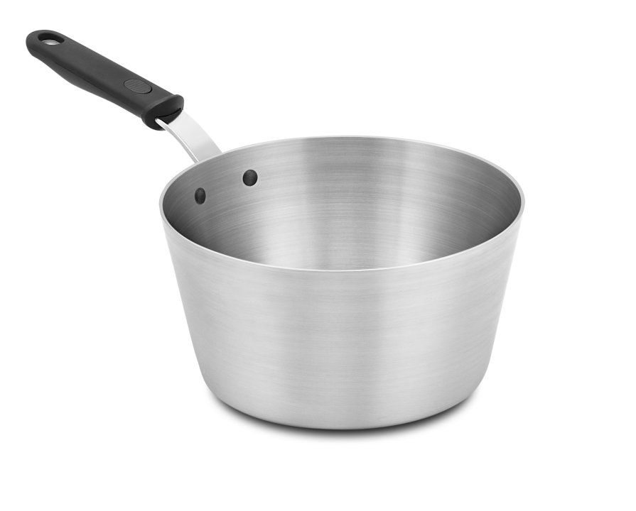5 ½-quart Wear-Ever® tapered aluminum saucepan with natural finish and silicone handle