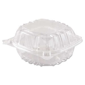 Dart, ClearSeal® Hinged-Lid Plastic Containers, 5.8 x 6 x 3, Plastic, Clear