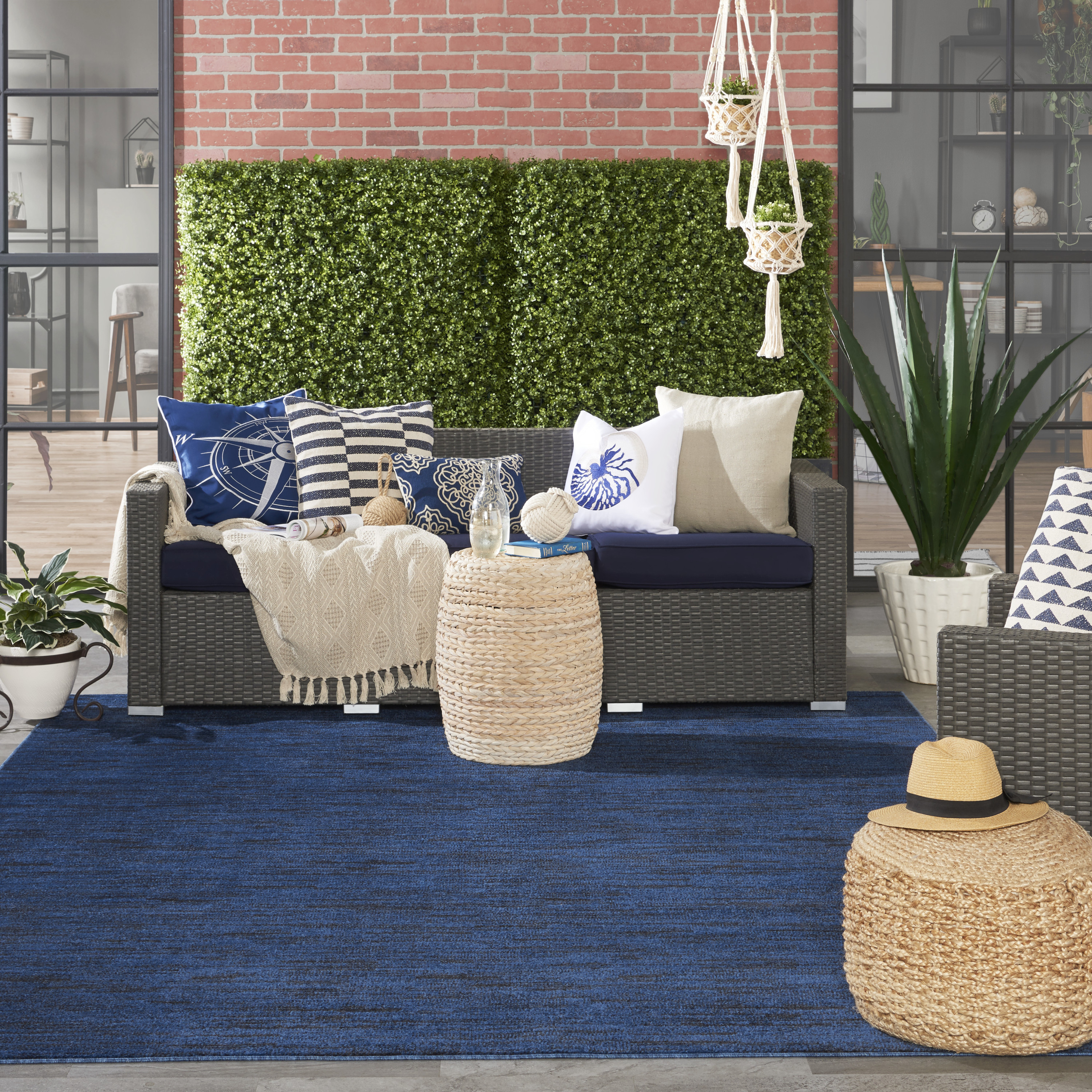Nourison Nourison Essentials 8' x 10' Midnight Blue Outdoor Rug