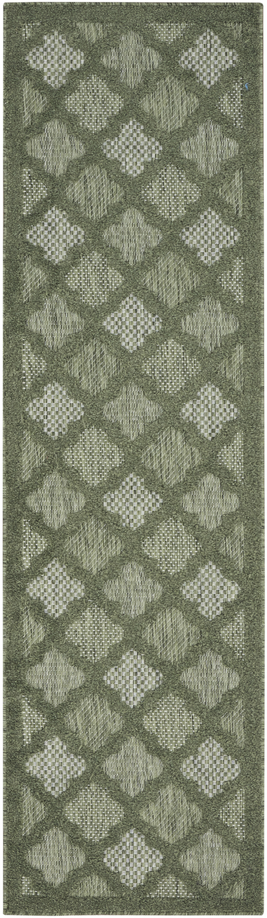 Nourison Easy Care 2'2" x 10' Green Modern Rug