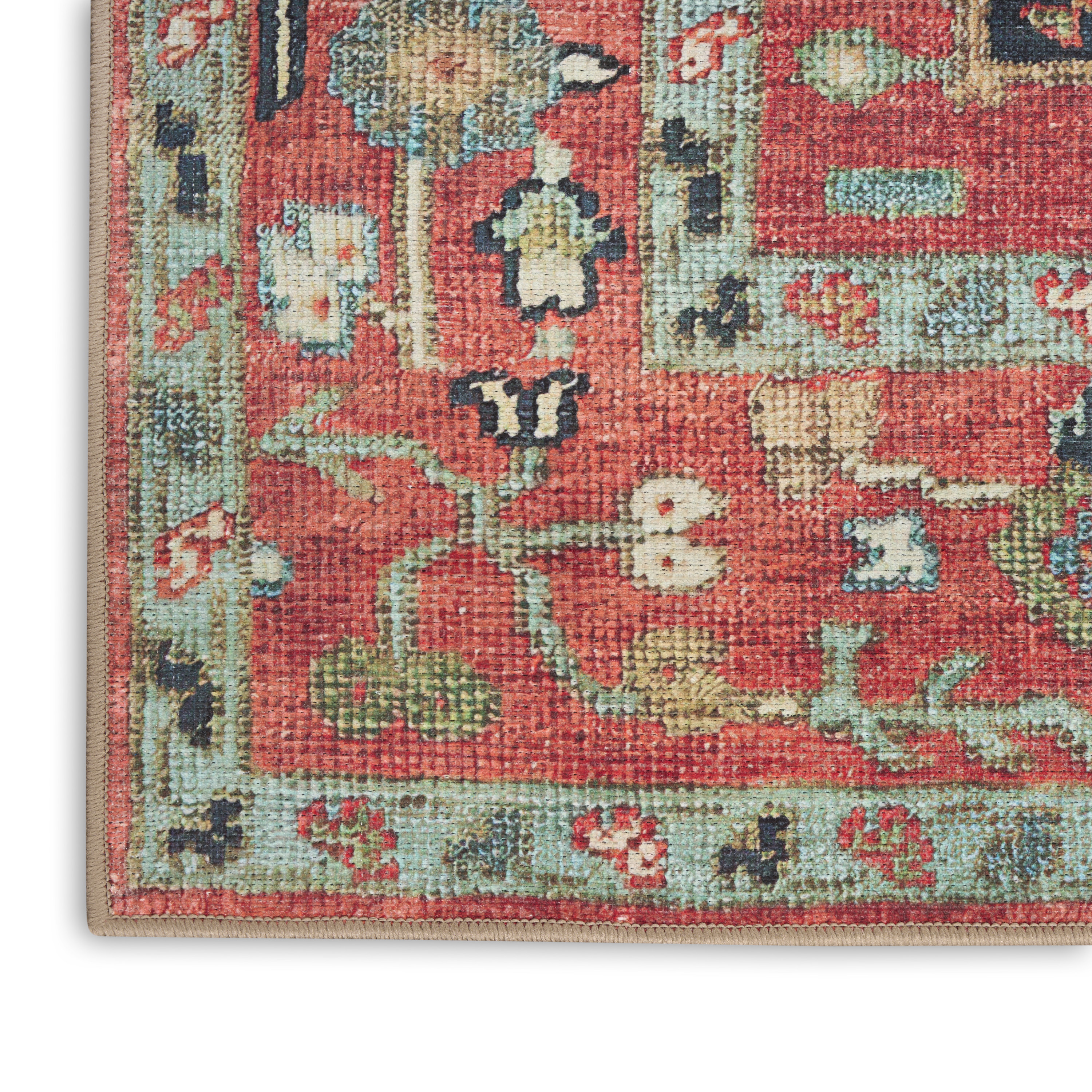 Nourison Vintage Washables 4' x 6' Rust Multicolor Vintage Indoor Rug