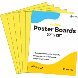 Poster Board, 22 x 28 in, Yellow, 50 Pack