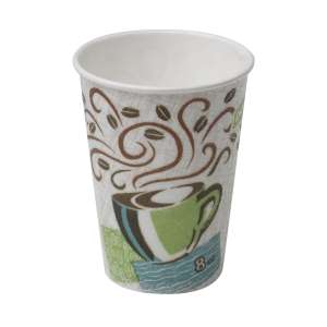 Dixie®, PerfecTouch® Insulated Paper Hot Cups, 8 oz, Individually Wrapped, Multicolor