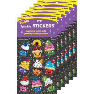 Cupcake Cuties Sparkle Stickers&reg;, 18 Per Pack, 6 Packs