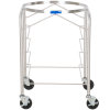 Stainless steel mobile bowl stand for 30-quart mixing bowl with four full-size tray racks