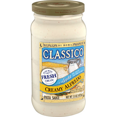 Classico Light Creamy Alfredo Pasta Sauce, 15 oz Jar