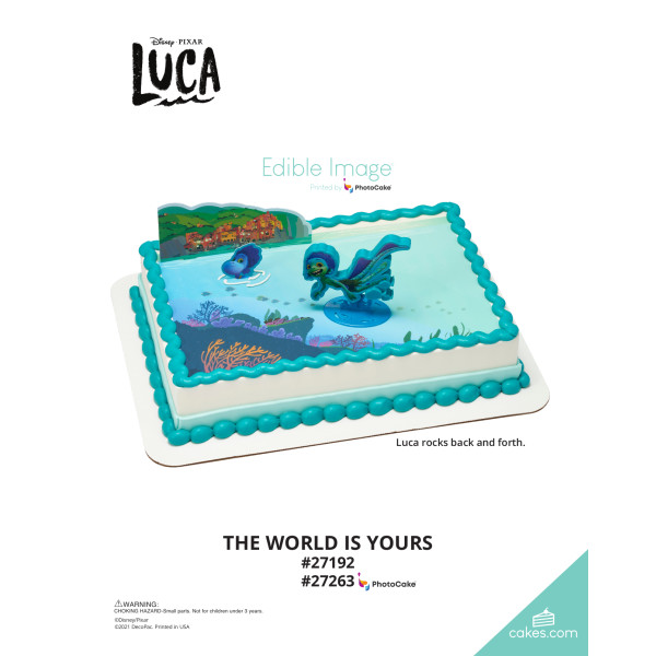 Disney and Pixar's Luca The World is Yours The Magic of Cakes® PhotoCake® Enhanced Background Page
