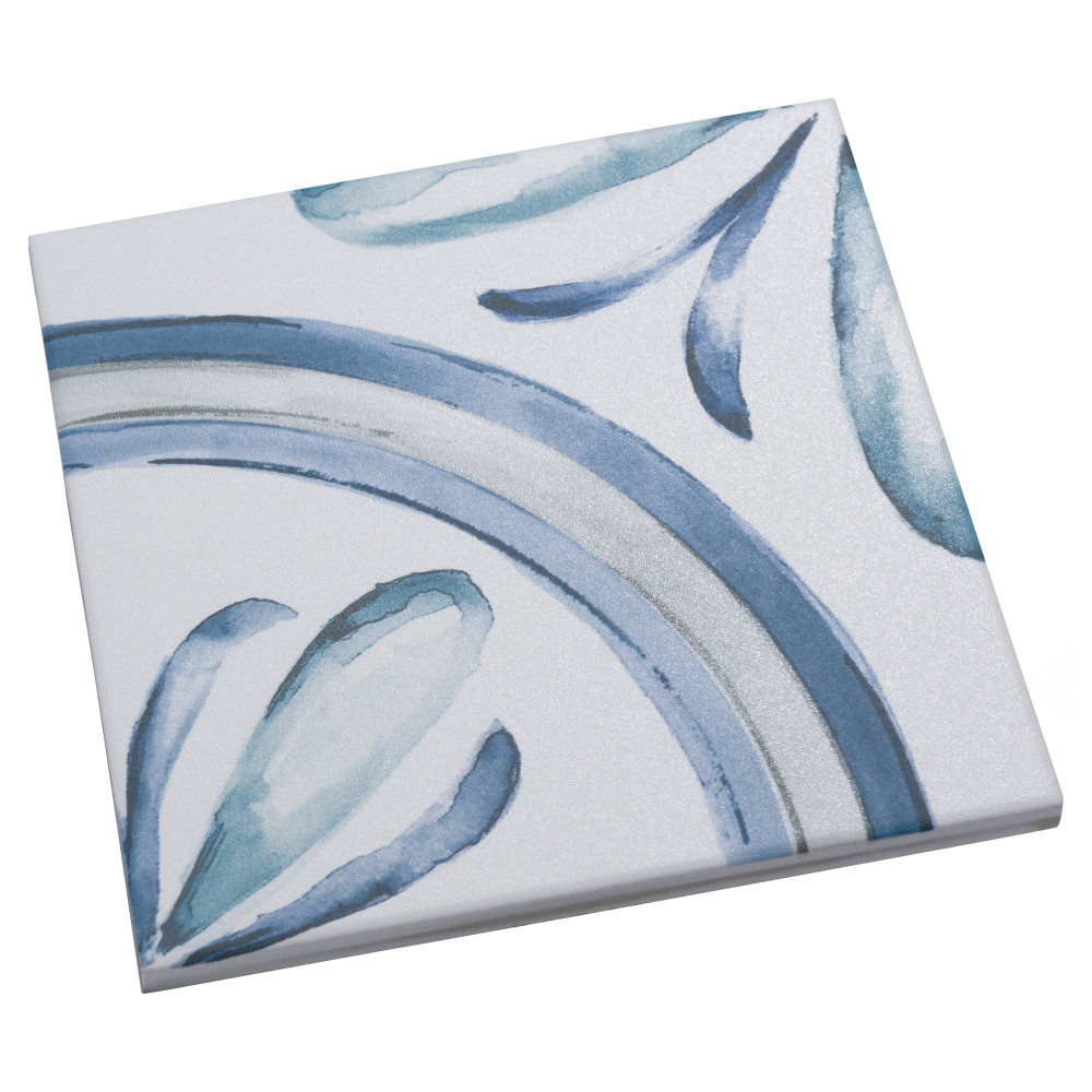 Saint Germain Gele Deco Rivette 5-3/4 in. x 5-3/4 in. Porcelain Floor and Wall Tile