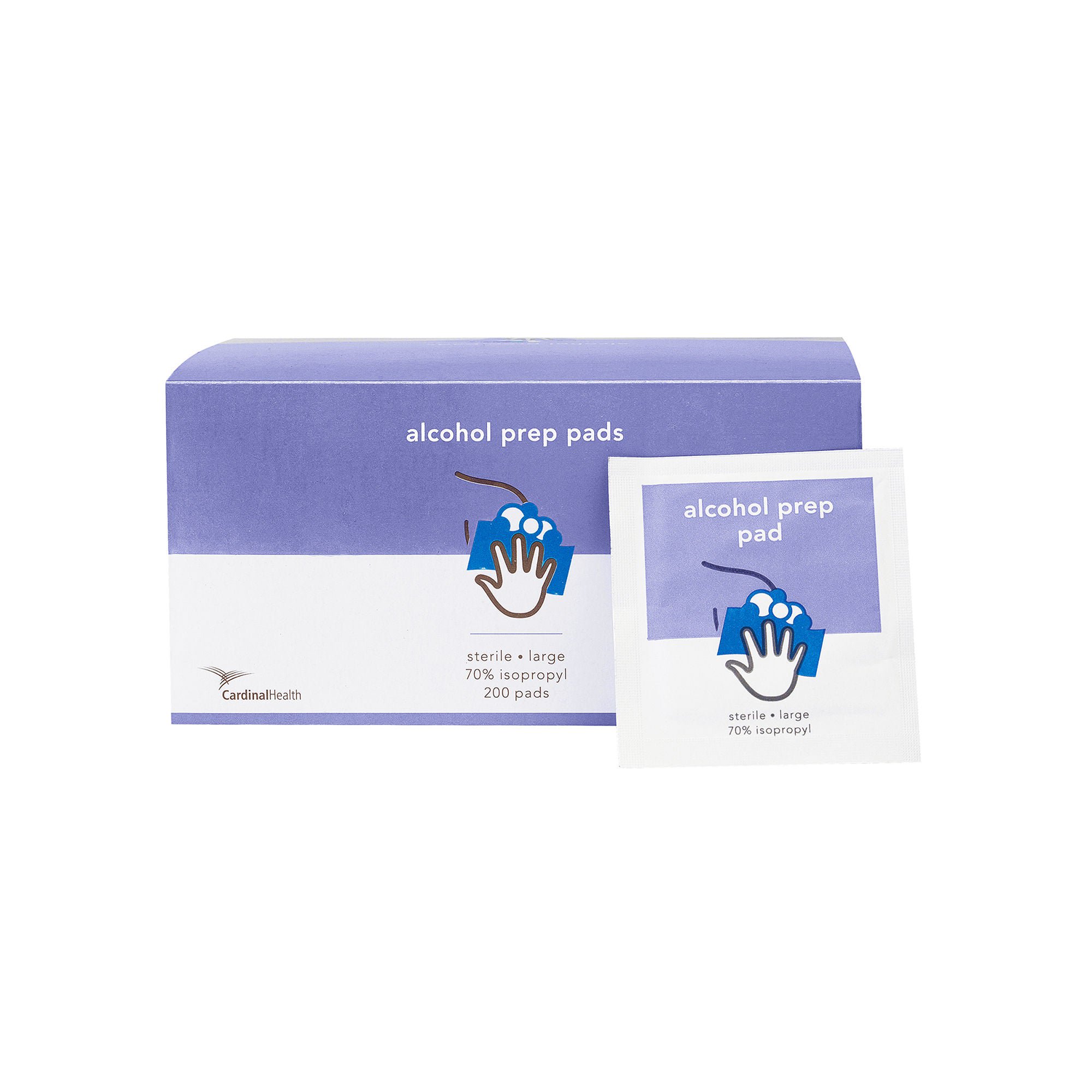 Cardinal Health™ Alcohol Prep Pads, 9 x 4.5 Centimeter, Individually Packaged