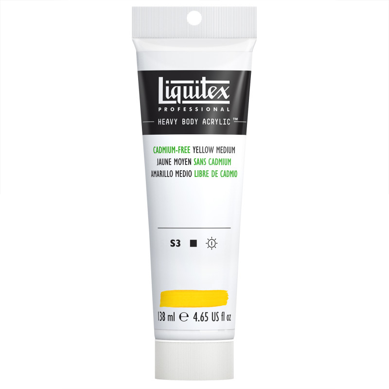 Professional Heavy Body Acrylic Paint, 138 mL Tube, Cadmium Free Yellow Medium