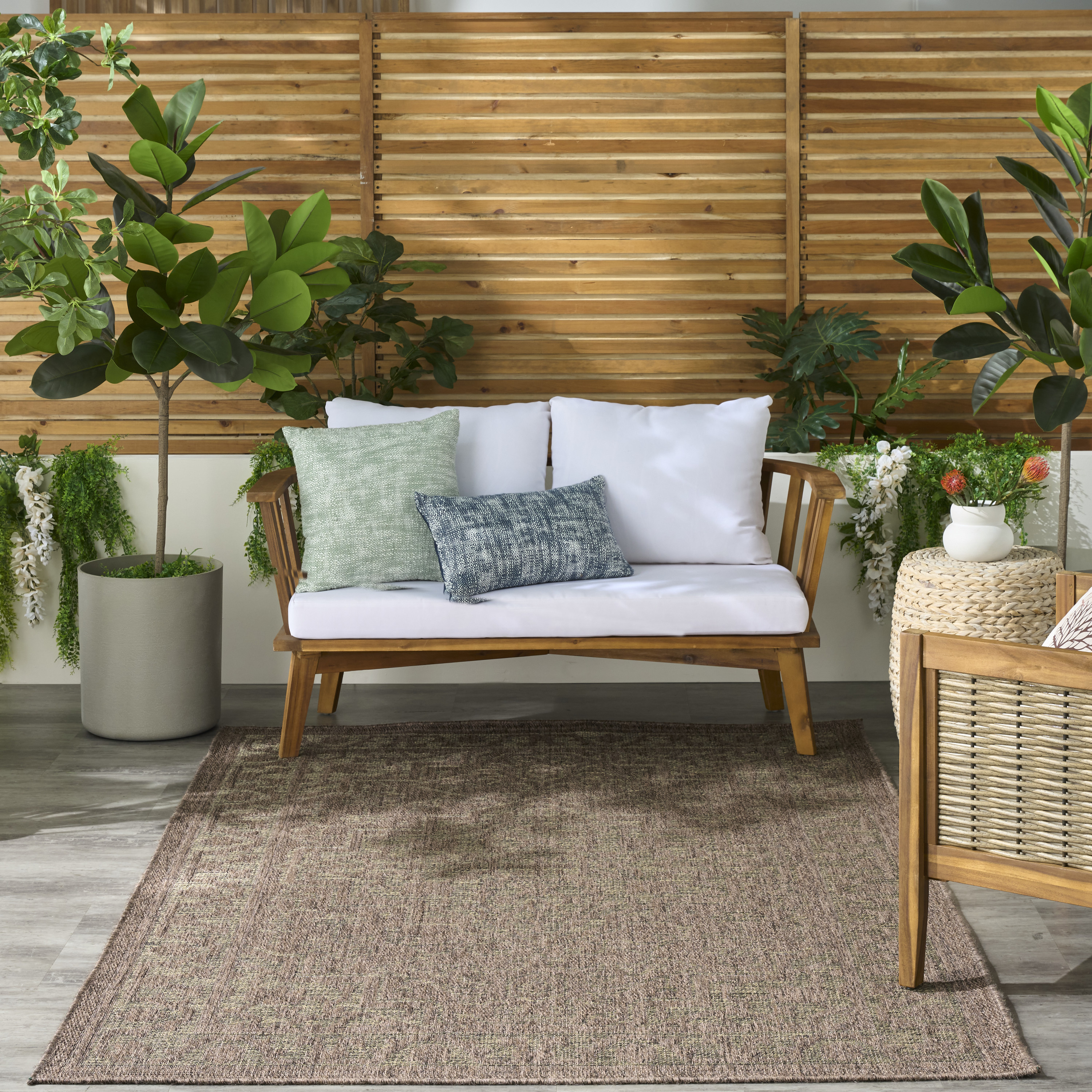 Nourison Tulum 6' x 9' Brown Outdoor Rug