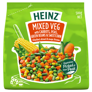  Heinz® Frozen Mixed Veg with Carrots, Peas, Green Beans & Sweetcorn 500g 