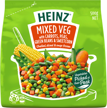 Heinz® Frozen Mixed Veg with Carrots, Peas, Green Beans & Sweetcorn 500g