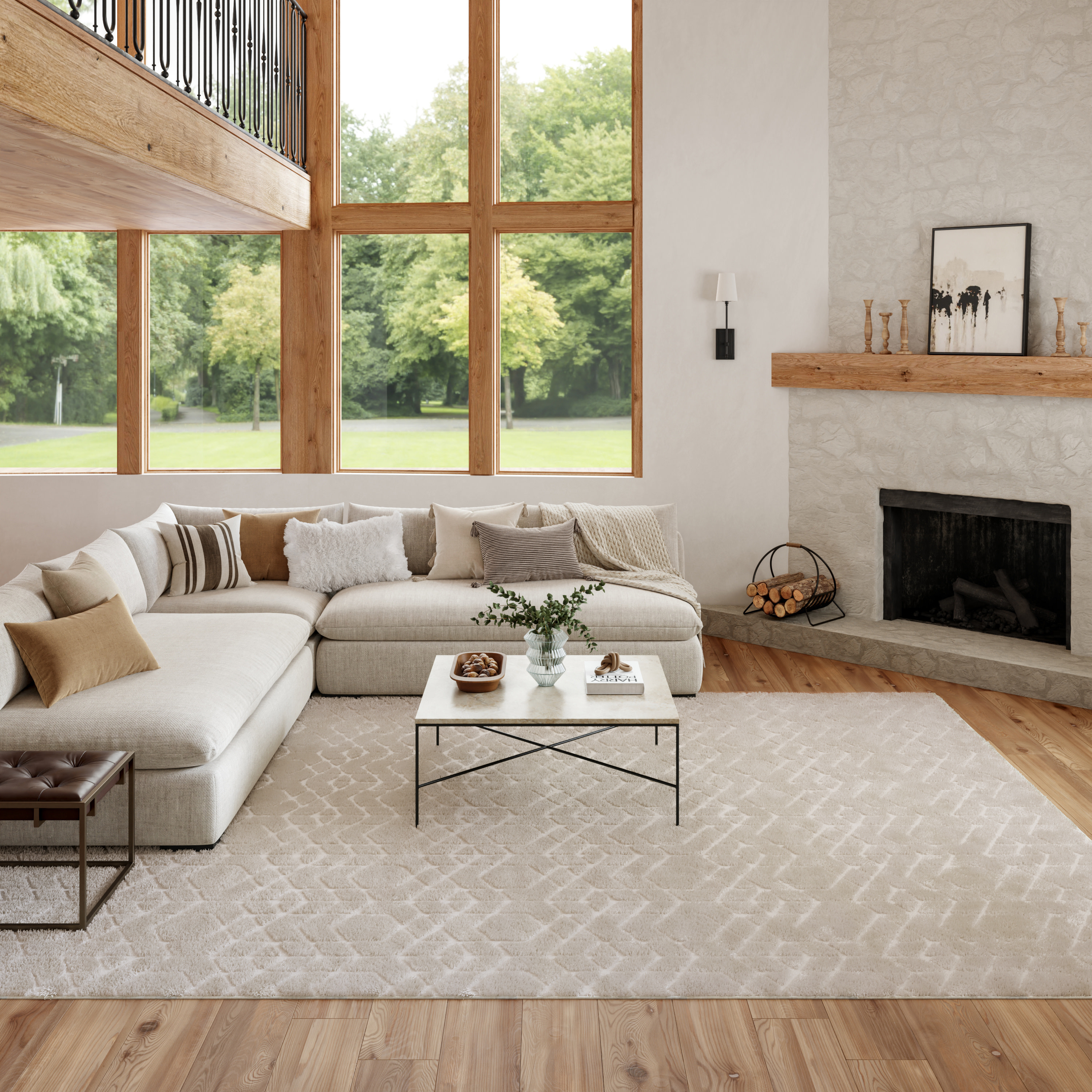 Nourison Washable Charm 8' x 10' Silver Ivory Modern Indoor Rug