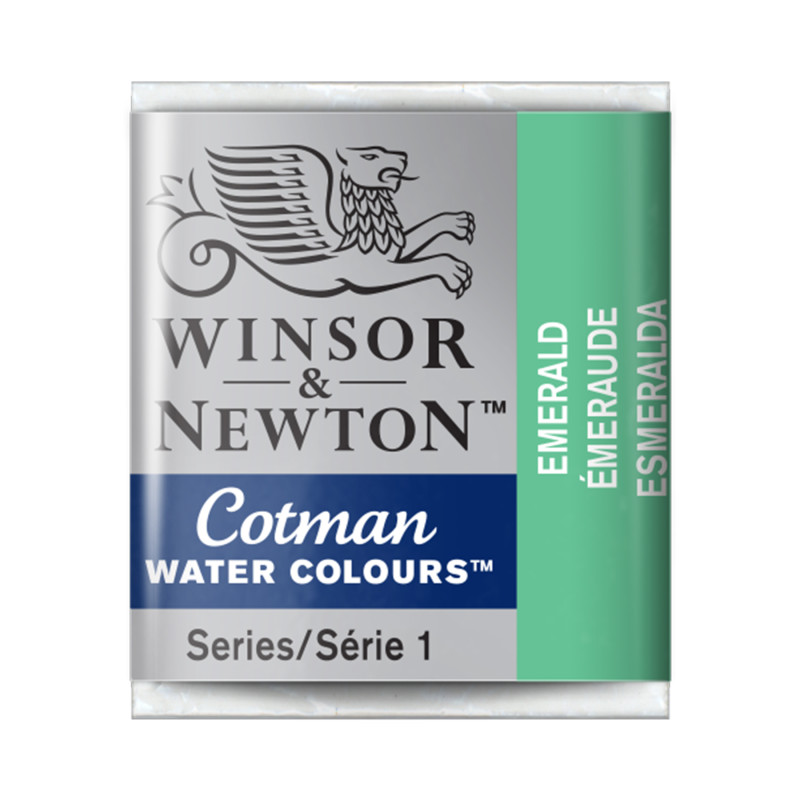Cotman Watercolor Paint, Half Pan, Emerald