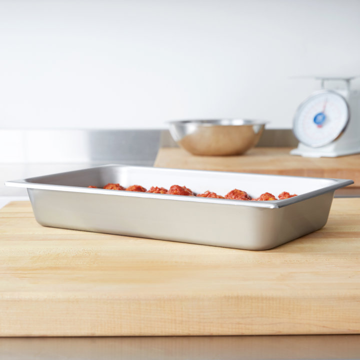 Full-size 2 ½-inch-deep stainless steel deli pan