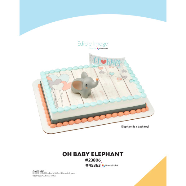 Oh Baby Elephant The Magic of Cakes® PhotoCake® Enhanced Background Page