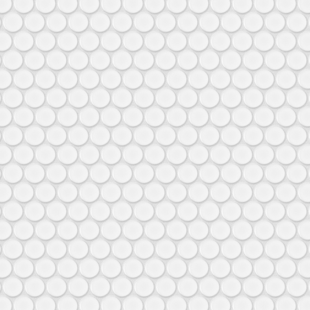 Metro Penny Glossy White 9-3/4 in. x 11-1/2 in. Porcelain Mosaic Tile