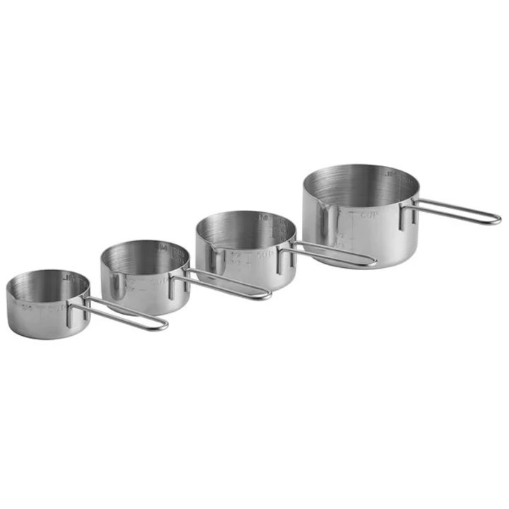 Four-piece stainless steel measuring cup set