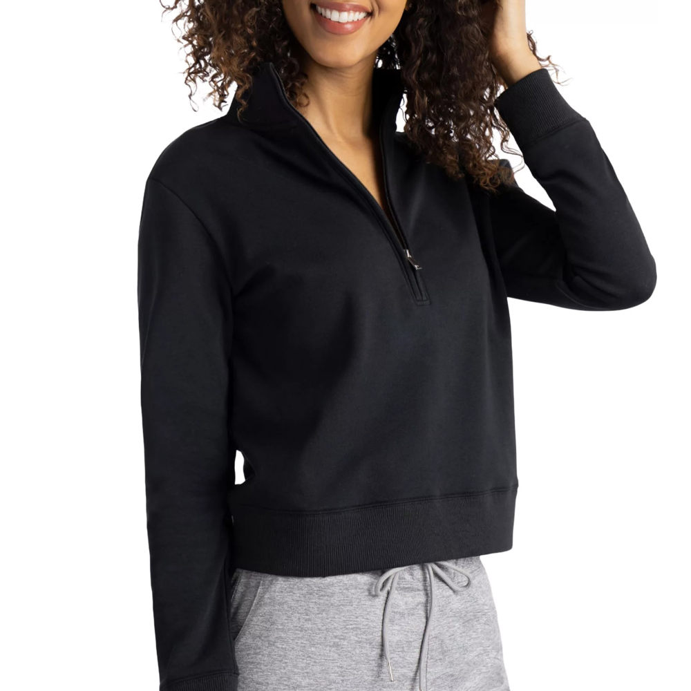 IPORT | TRAVIS MATHEW WOMEN'S CLOUD HALF ZIP BLACK
