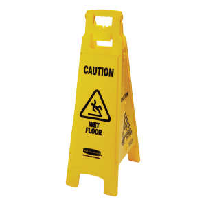 Rubbermaid Commercial, Floor Sign, Yellow, 37"