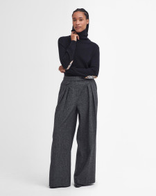 Pendle Roll-Neck Jumper Black-Hessian Tartan