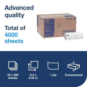 Tork, Xpress® Compressed, Folded Towel, Multifold, 1 ply, White