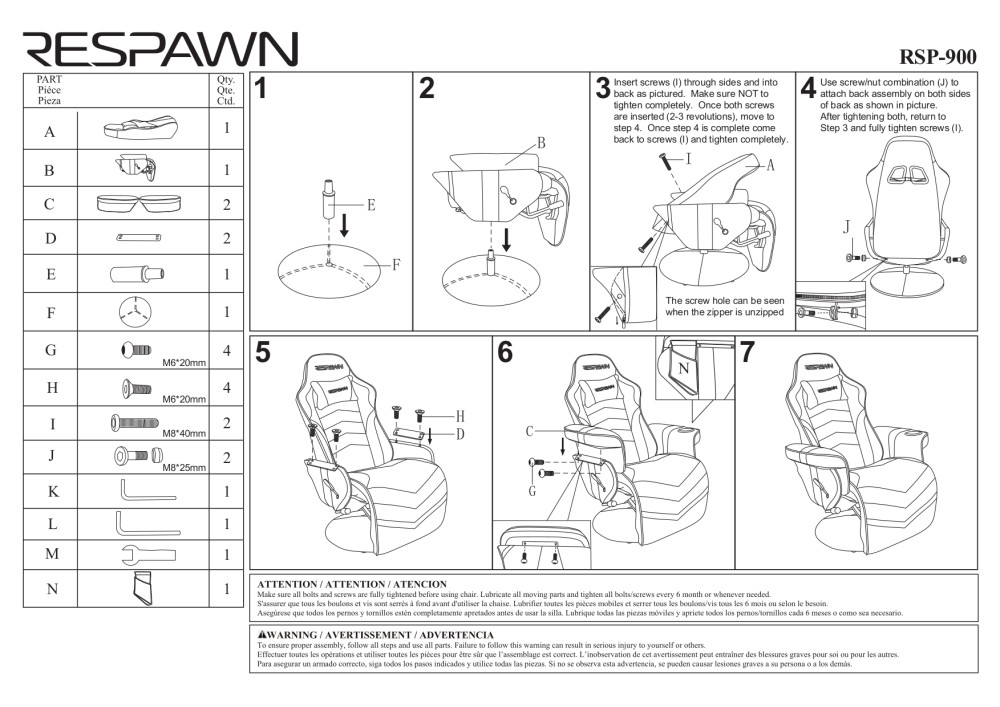 RESPAWN 900 Racing Style Gaming Recliner, Reclining Gaming Chair, in