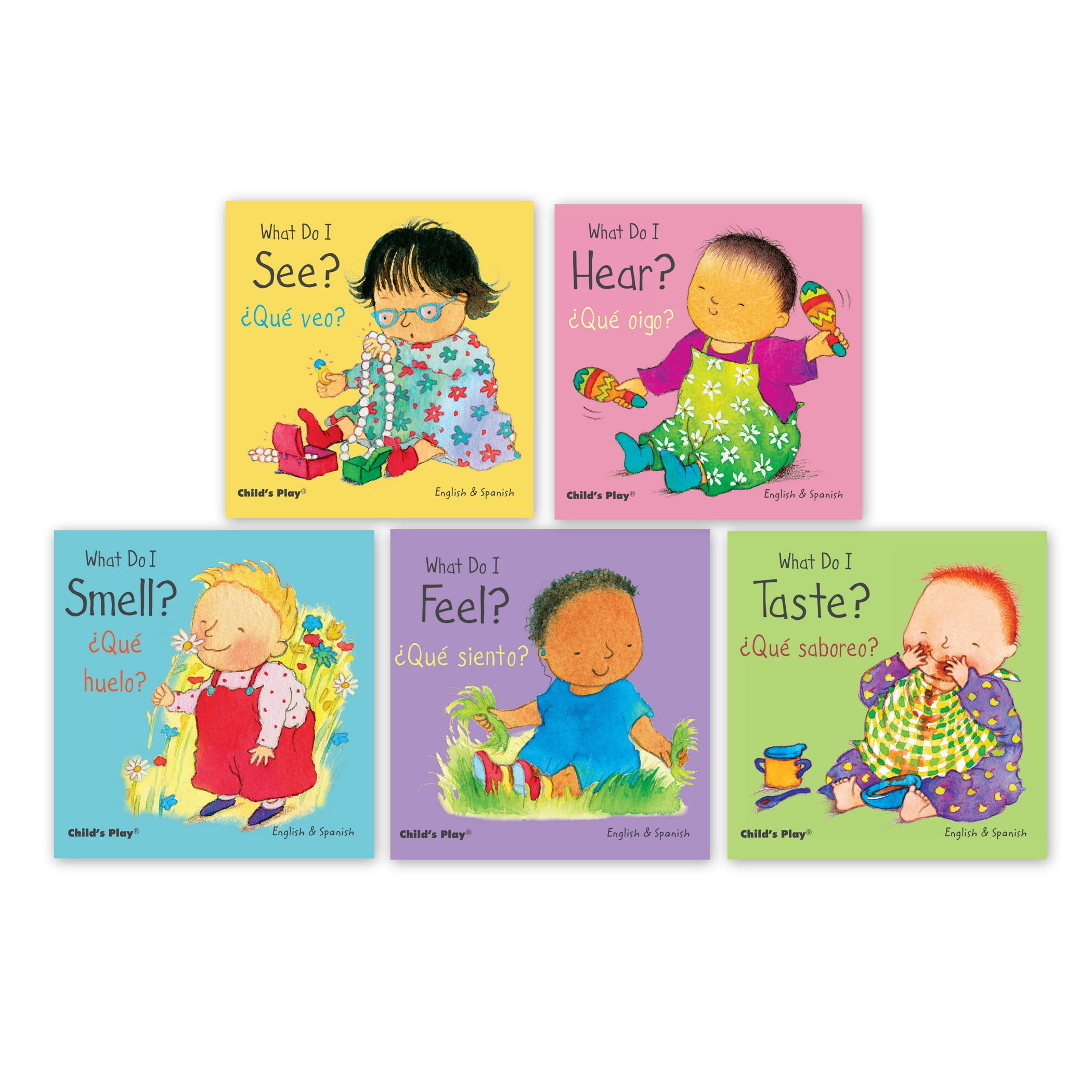Child's Play Books Small Senses Bilingual Board Books, Set of 5