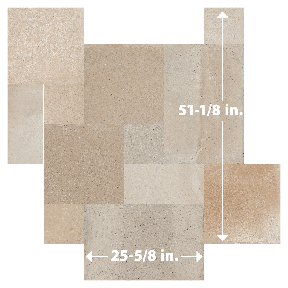 Adagio Bone Modular 25-5/8 in. x 51-1/8 in. Porcelain Floor and Wall Tile