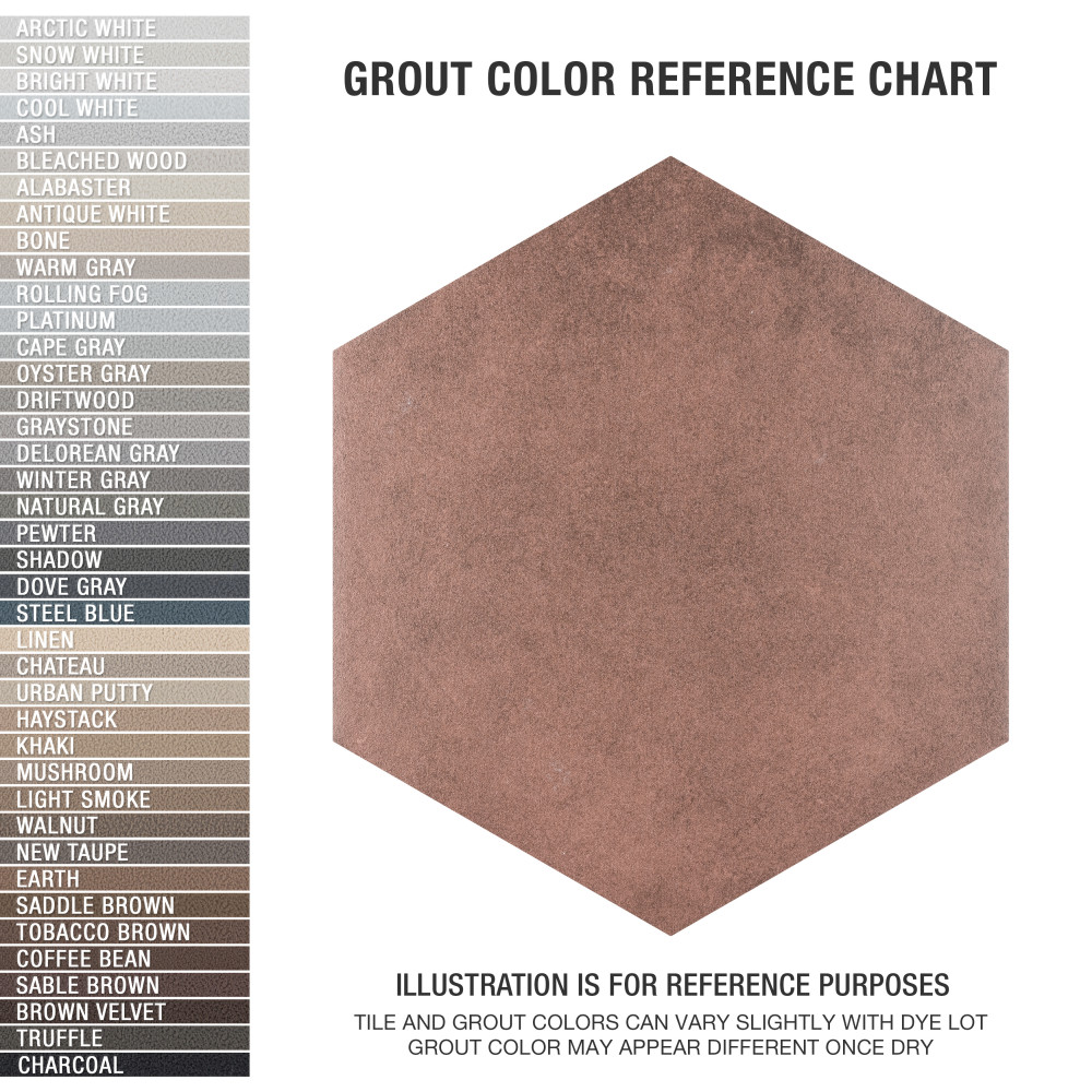 Matter Hex Red 7-7/8 in. x 9 in. Porcelain Floor and Wall Tile