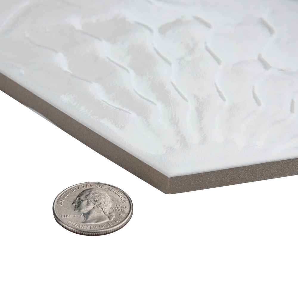 Gaudi Lux Hex White 8-5/8 in. x 9-7/8 in. Porcelain Floor and Wall Tile