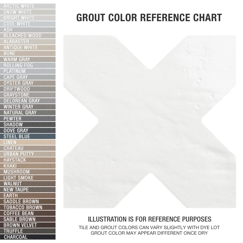 Argile Cross Bianco 7 in. x 7 in. Porcelain Floor and Wall Tile