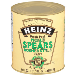 HEINZ Dill Pickle 1/4 inch Spears #10 Can, 99 fl. oz. (Pack of 6) image