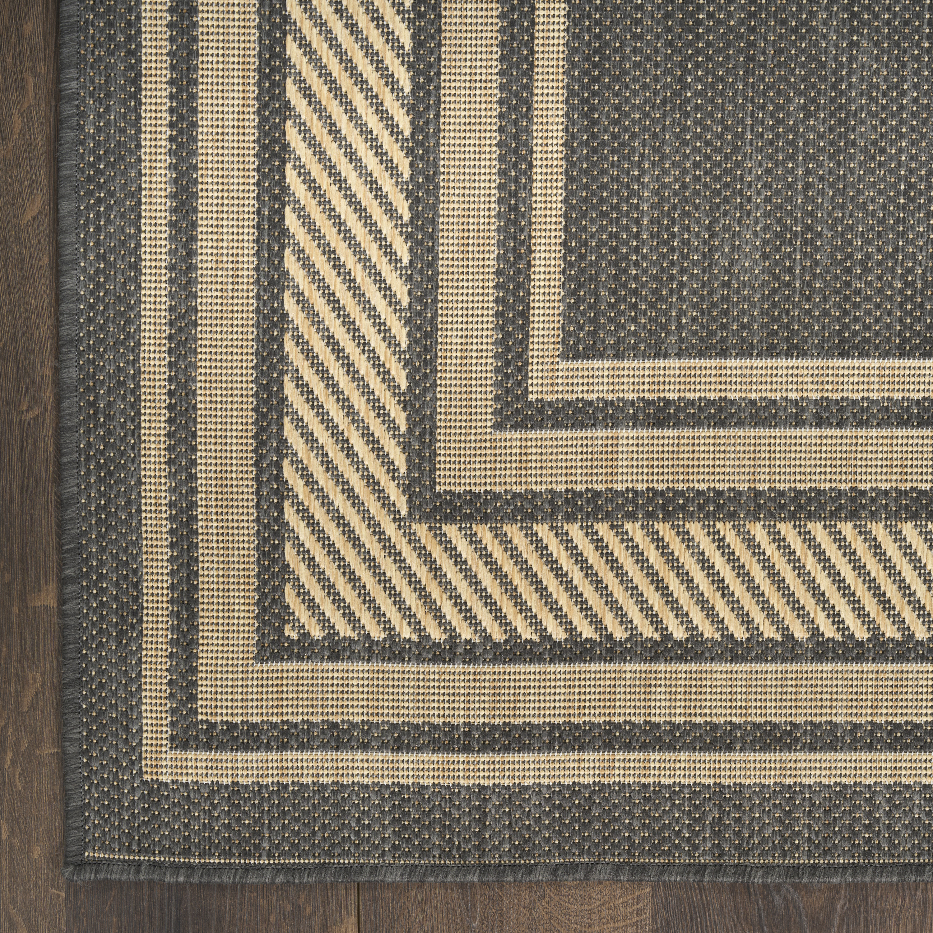Nourison Horizon Indoor/Outdoor 6' x 9' Charcoal Modern Rug