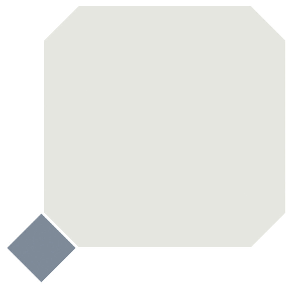 Vaudeville Octagon Nacar with Taco Azzuro 7-7/8 in. x 7-7/8 in. Porcelain Floor and Wall Tile
