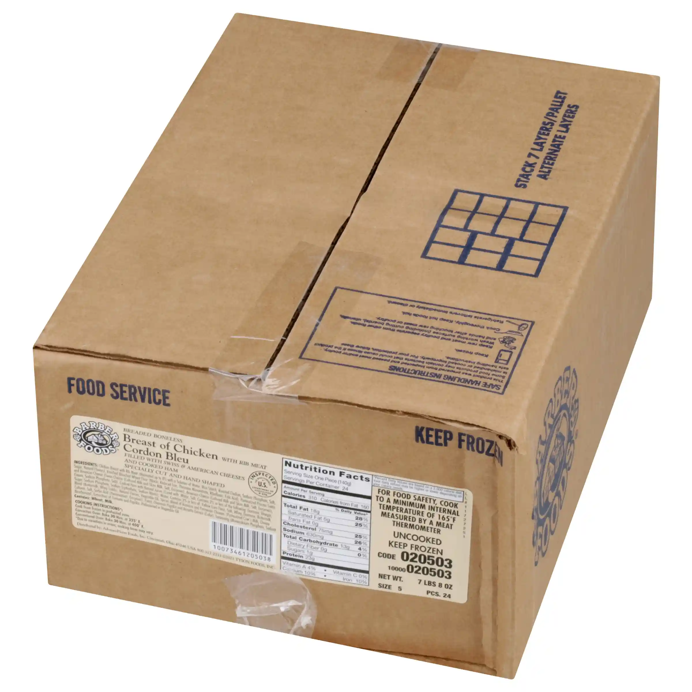 Barber Foods® Uncooked Breaded Cordon Bleu Boneless Stuffed Chicken Breasts 5 oz._image_5